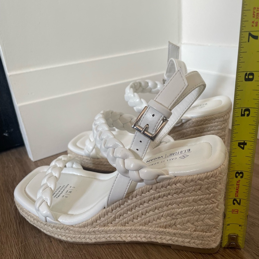 Call It Spring White Braided Wedge Heels